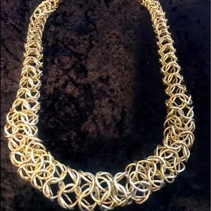 10” gold large hoop necklace